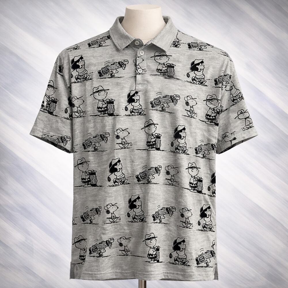 Peanuts Licensed Golf Charlie Brown Lucy Woodstock Polo Shirt XL